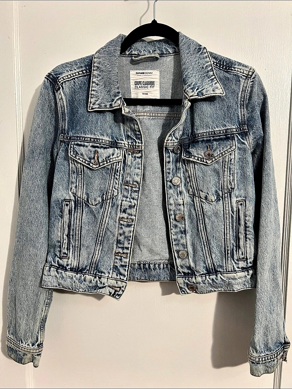 Garage Classic Fit Denim Jean Jacket in Blue Size XS